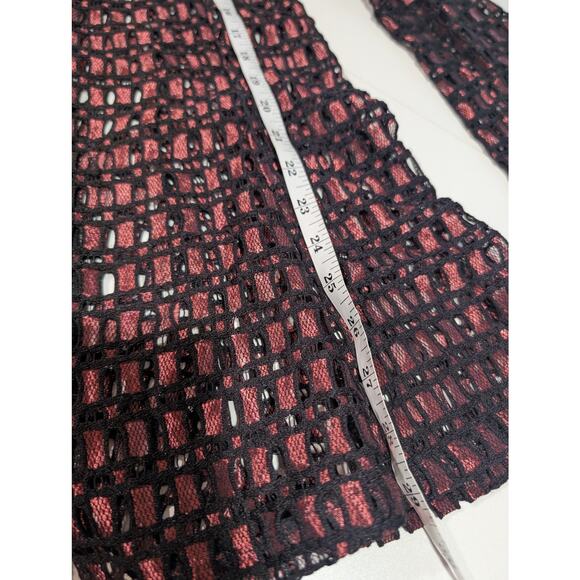 Damee Jacket Womens Medium Pink Black Open Knit Lightweight Career - Picture 8 of 9